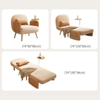 MidCentury modern single sofa bed with rattan, convertible folding daybed and lounge chair