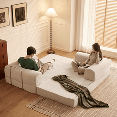 Soft Velvet 3-Seater Sofa Bed - Elegant Modern Design with Easy Maintenance