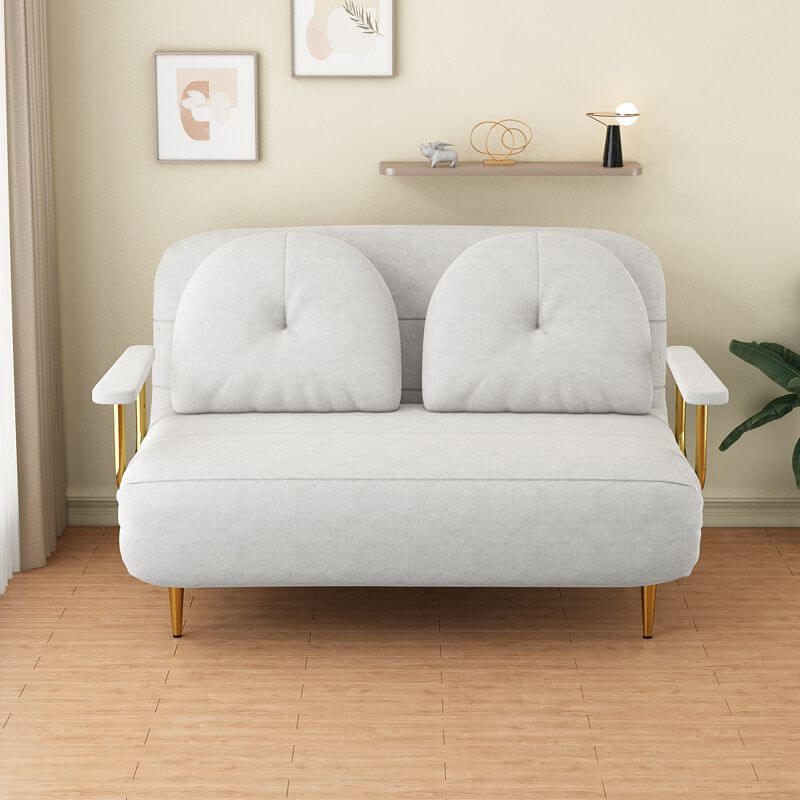 Convertible sofa sleeper with tufted back and polyester fiber upholstery main product image メイン画像