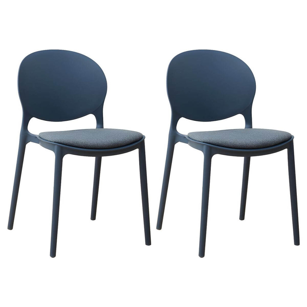 Scandinavian plastic dining chair with open back and four legs, ideal for home use