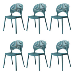 Scandinavian Style Plastic & Acrylic Side Chair with Low Back for Kitchen & Dining Dining Chairs