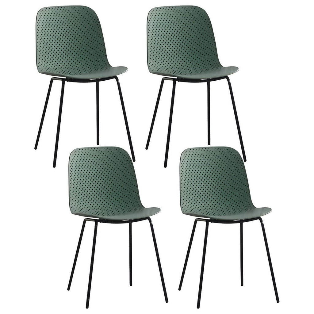 Scandinavian stackable kitchen chair with plastic and acrylic seat and metal legs