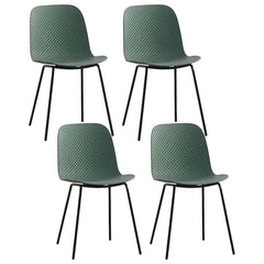 Scandinavian Stackable Plastic & Acrylic Kitchen & Dining Chair with Metal Legs Dining Chairs