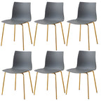 Modern plastic and acrylic side chair with metal legs, ideal for kitchen and dining rooms
