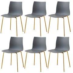 Modern Plastic & Acrylic Side Chair for Kitchen & Dining with Metal Legs Dining Chairs