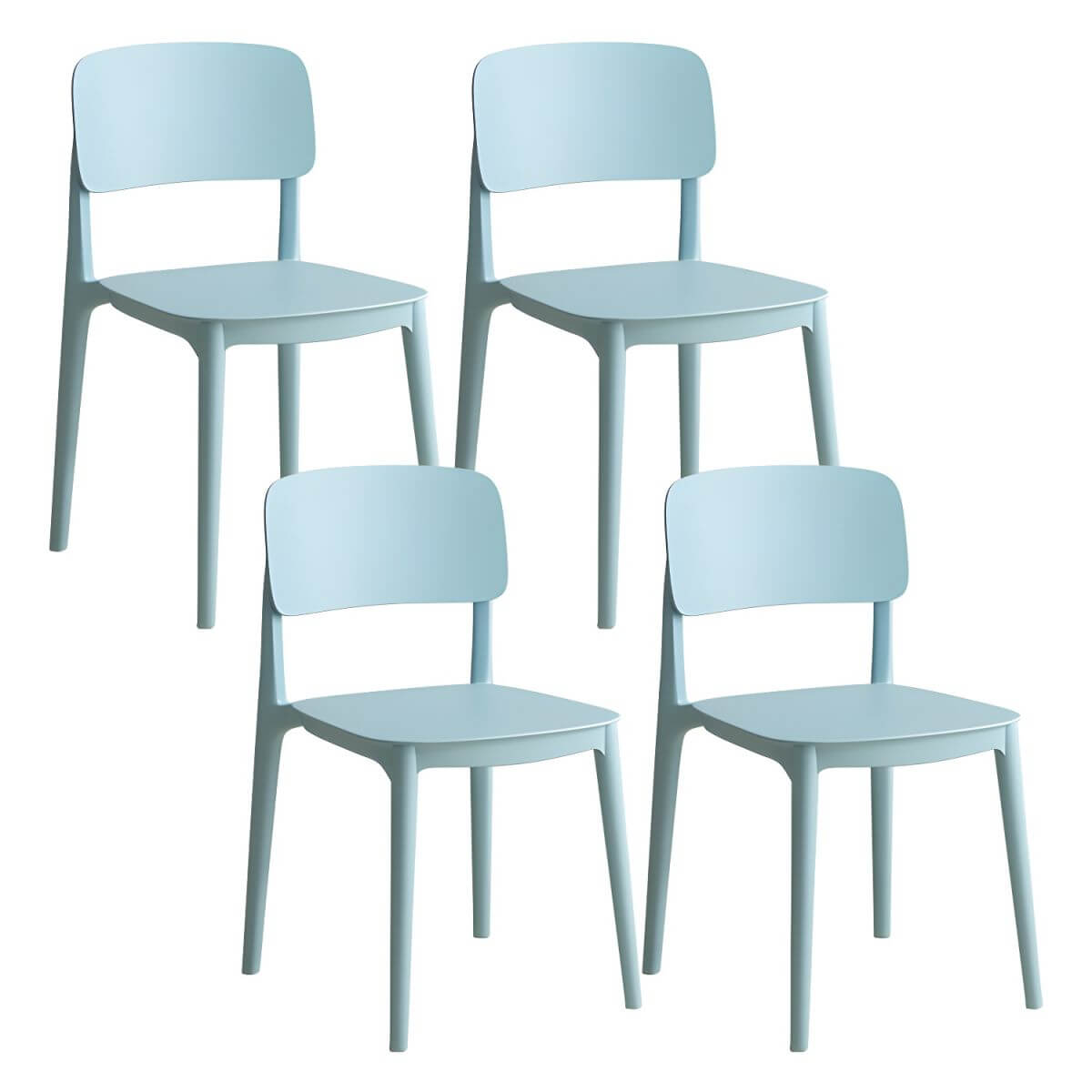 Scandinavian style stackable plastic and acrylic side chair for kitchen and dining