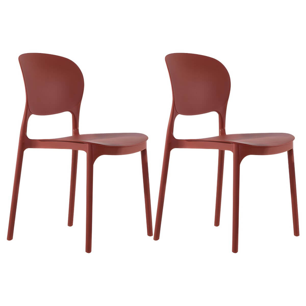 Stackable modern side chair with low back made of plastic and acrylic, perfect for contemporary dining