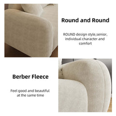 84" Sherpa Modern Upholstered Sofa