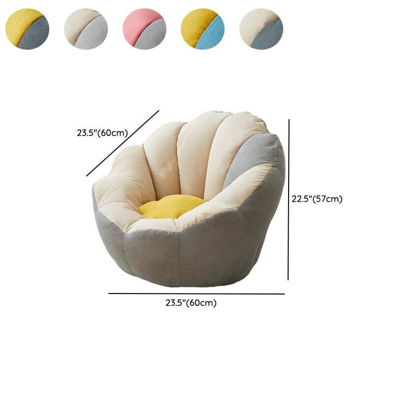 Lemon color cotton blend Papasan chair with slipcover and sewn pillow back accent