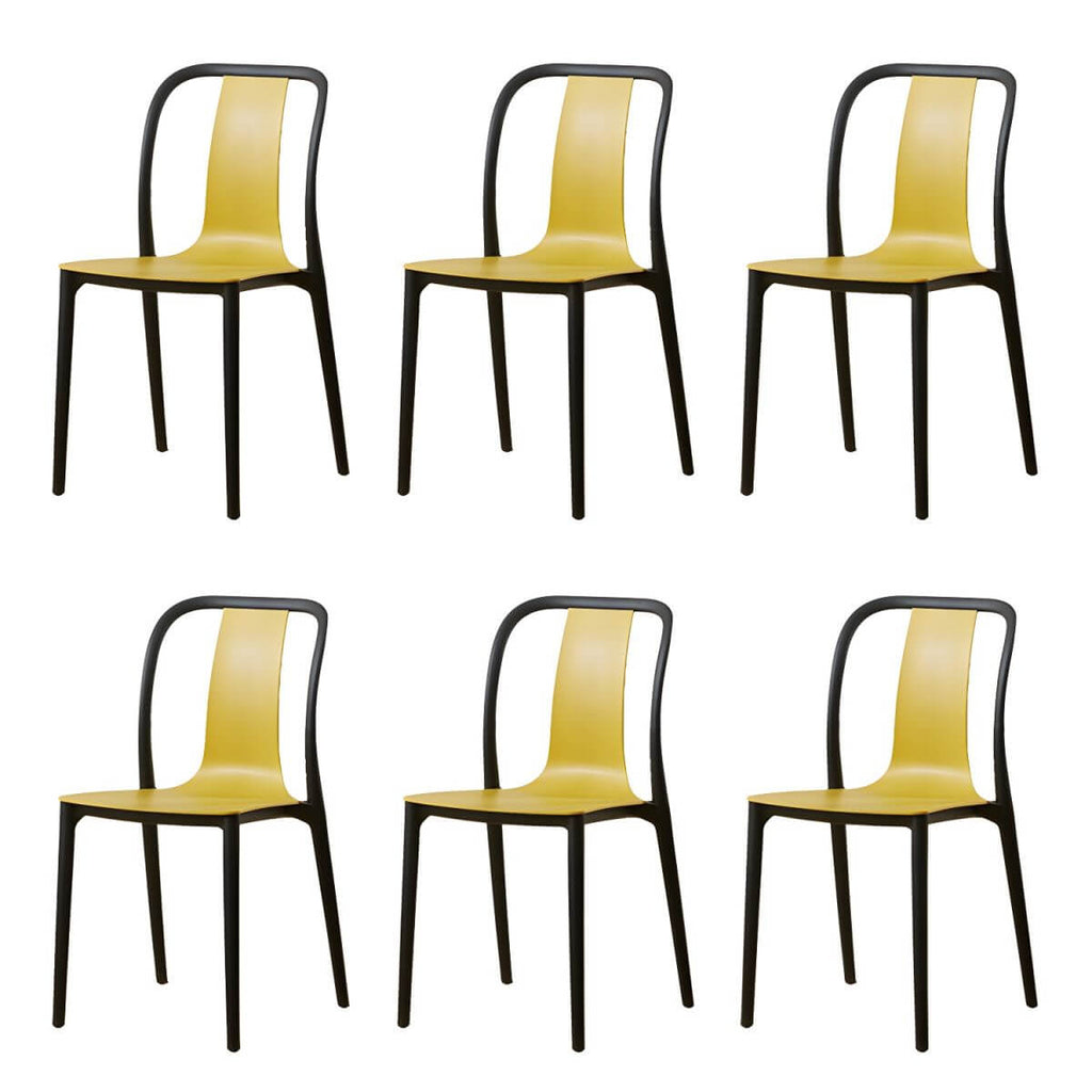 Low-back plastic and acrylic side chair with modern style for kitchen and dining areas