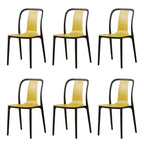 Low-back plastic and acrylic side chair with modern style for kitchen and dining areas