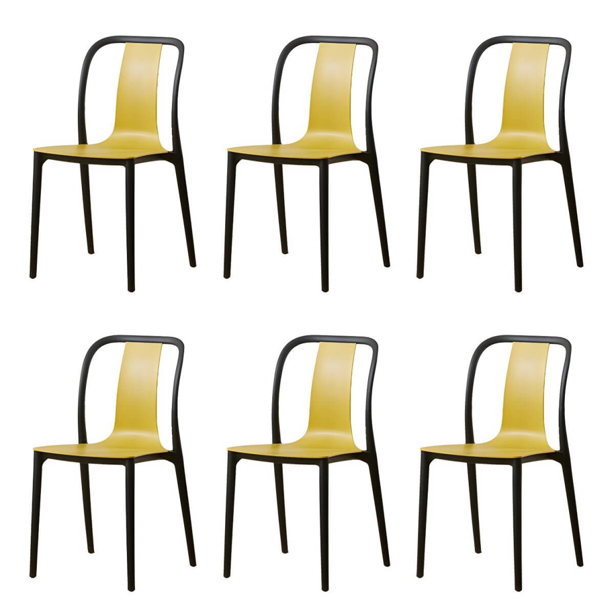 Low-back plastic and acrylic side chair with modern style for kitchen and dining areas