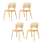 Scandinavian style plastic and acrylic side chair with low back for kitchen and dining