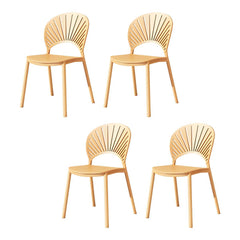 Scandinavian Style Plastic & Acrylic Side Chair with Low Back for Kitchen & Dining Dining Chairs