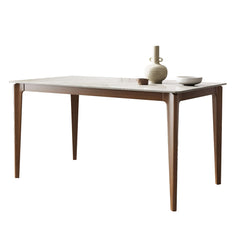 Minimalist 53.5" Slate Wooden Rectangular Dining Table for 6 Person