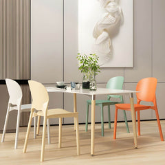 Stackable Scandinavian Side Chair with Open Back and Plastic & Acrylic Material Dining Chairs