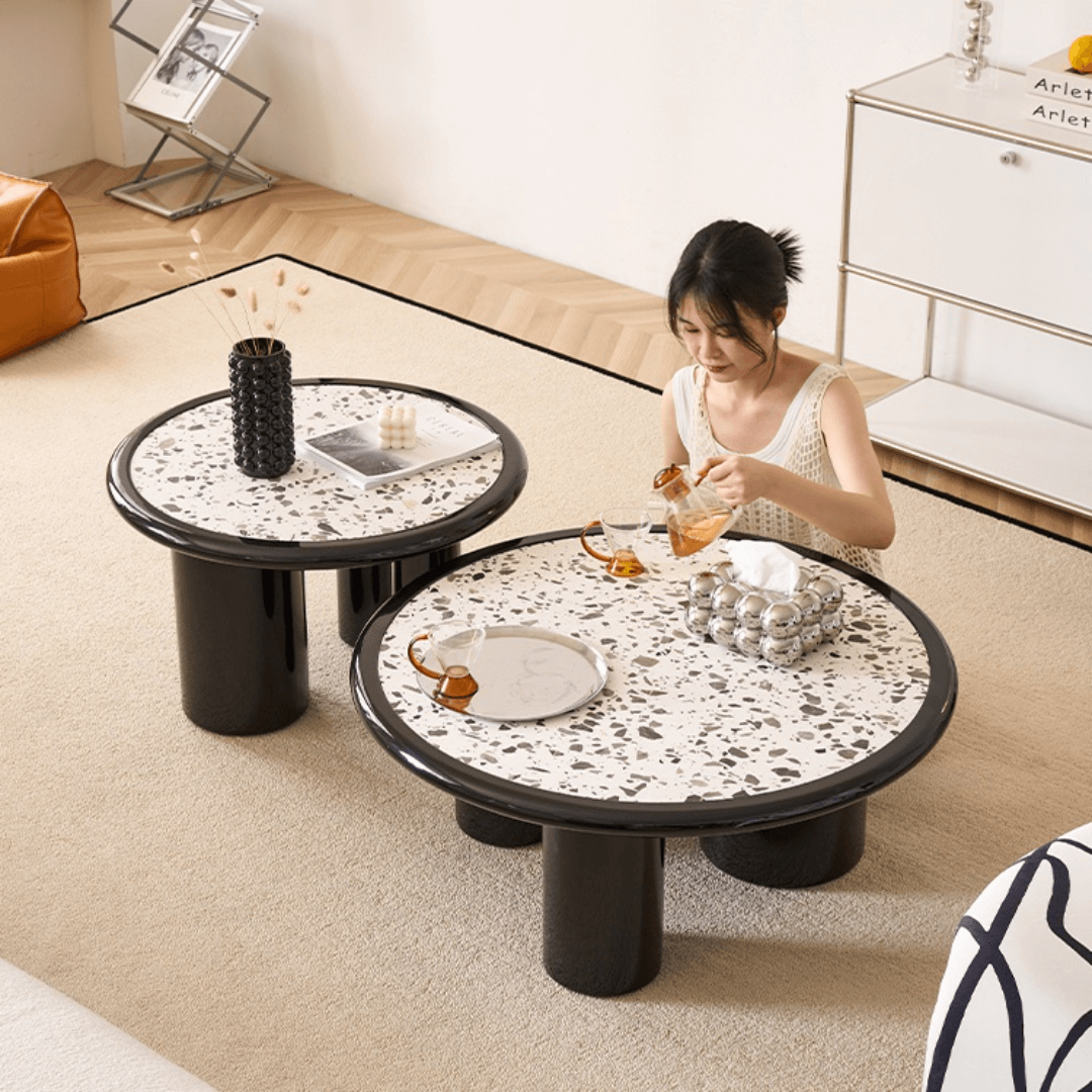Elegante runde Terrazzo-Couchtische - Verleihen Sie Ihrem Wohnzimmer Raffinesse Zweitbild