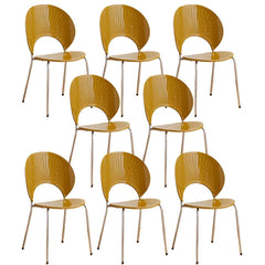 Acrylic Open Back Armless Stackable Dining Chair with Metal Legs Dining Chairs
