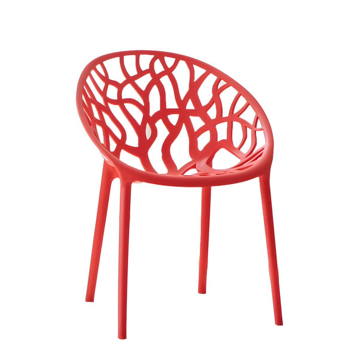 Scandinavian style sloped arm chair made of plastic and acrylic, ideal for kitchen and dining areas