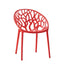 Scandinavian style sloped arm chair made of plastic and acrylic, ideal for kitchen and dining areas