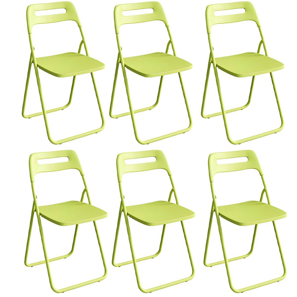 Modern collapsible open back side chair made of plastic and acrylic, ideal for kitchen and dining areas