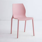 Stackable modern Scandinavian plastic and acrylic chair for kitchen and dining use