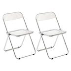 Scandinavian style dining chair with silver metal legs and plastic acrylic seat