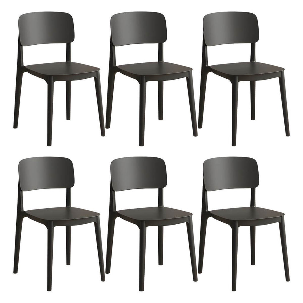 Scandinavian style stackable plastic and acrylic side chair for kitchen and dining