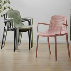 Modern Plastic Solid Back Side Chair 32"H Acrylic Dining Chair for Restaurant Dining Chairs