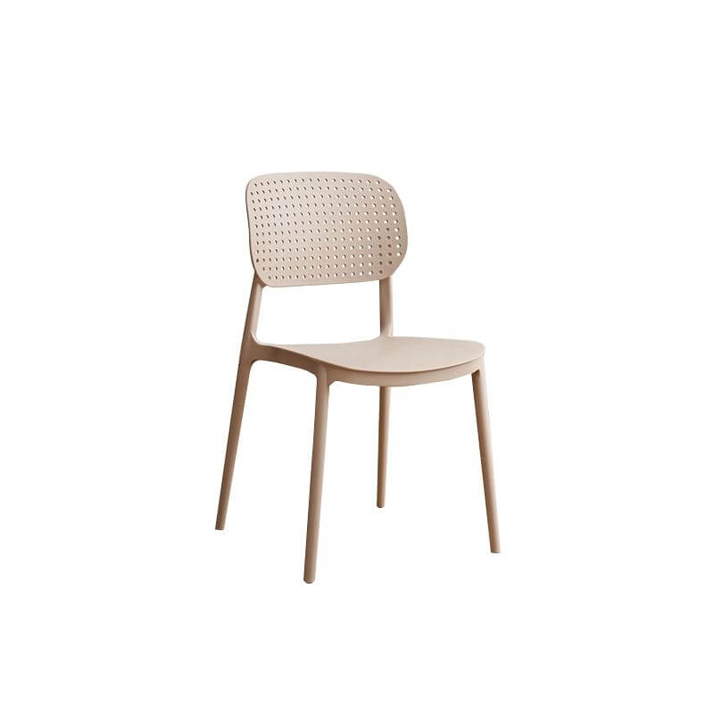 Stackable Scandinavian style plastic and acrylic side chair with low back for dining