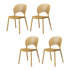 Scandinavian Style Plastic & Acrylic Side Chair with Low Back for Kitchen & Dining Dining Chairs