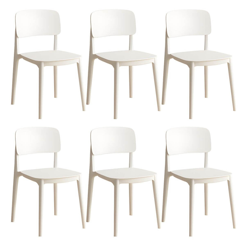 Scandinavian style stackable plastic and acrylic side chair for kitchen and dining