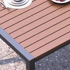 Cocoa color modern patio dining set with laminate tabletop, UV-proof, available in 5 or 7 pieces