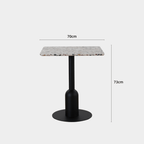 Round terrazzo table ideal for dining or office use with versatile design