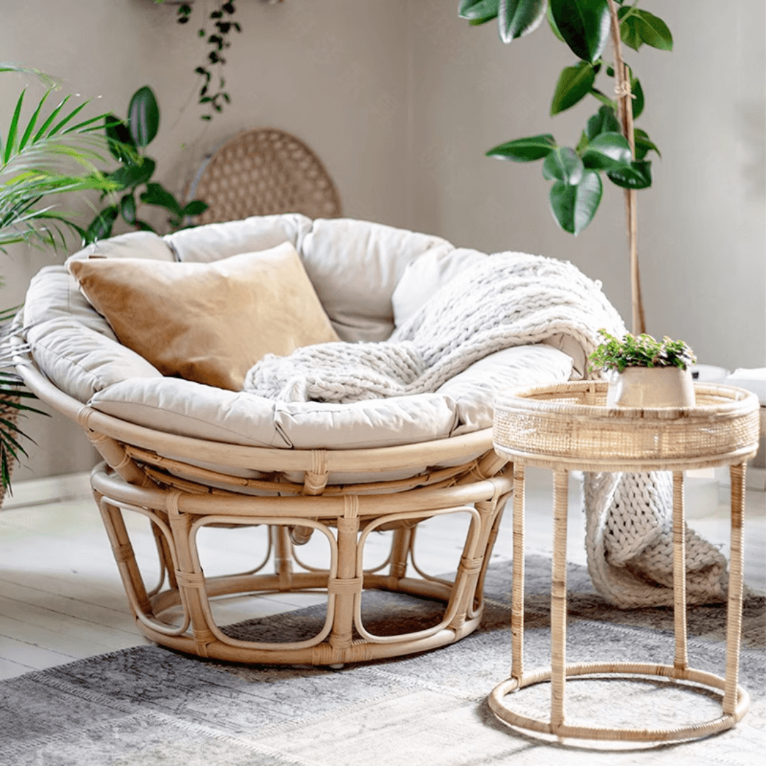 Comfortable Nordic design papasan lounge chair made with durable rattan material main product image