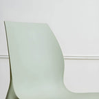 Stackable modern Scandinavian plastic and acrylic chair for kitchen and dining use