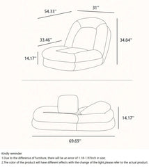 Modern Convertible Sleeper Sofa Bed Lazy Sofa Beige Teddy velvet