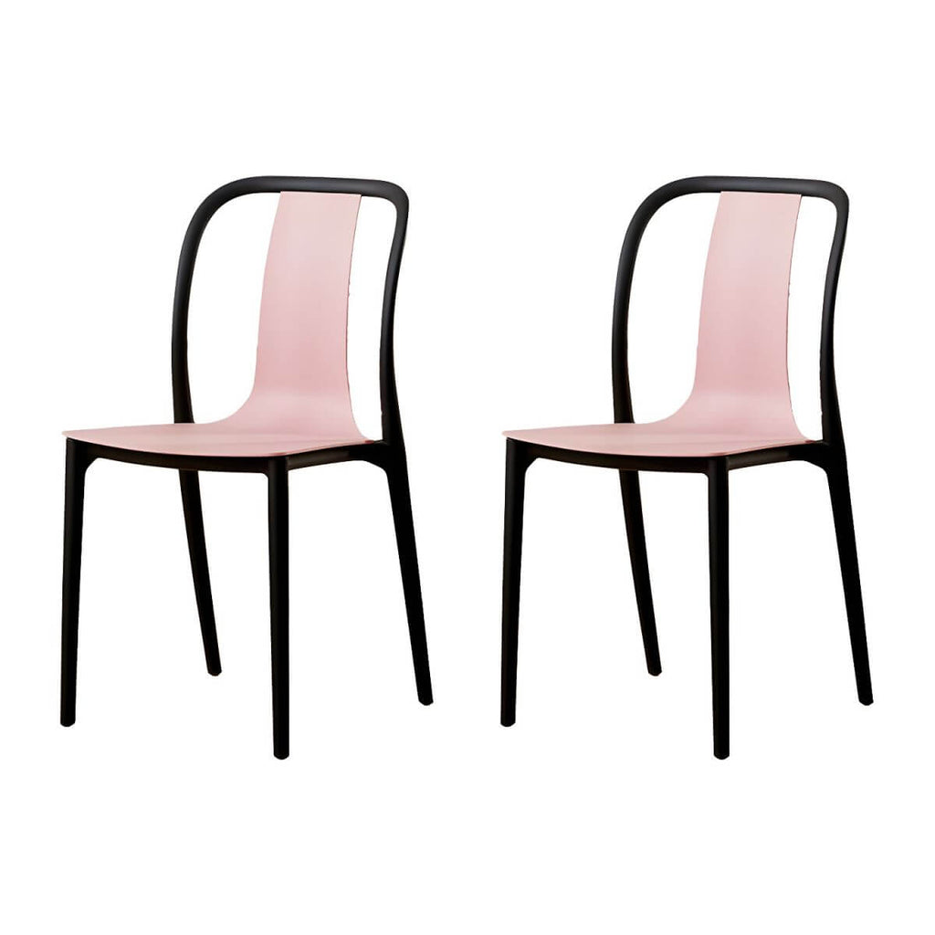 Low-back plastic and acrylic side chair with modern style for kitchen and dining areas