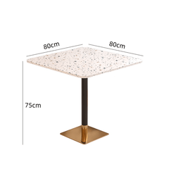 Sophisticated Rattan Dining Chairs Paired with a Durable Terrazzo Table - Elevate Your Dining Experience