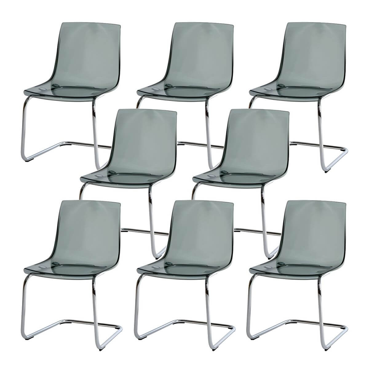 Scandinavian style low back side chair made of plastic and acrylic, ideal for kitchen and dining areas