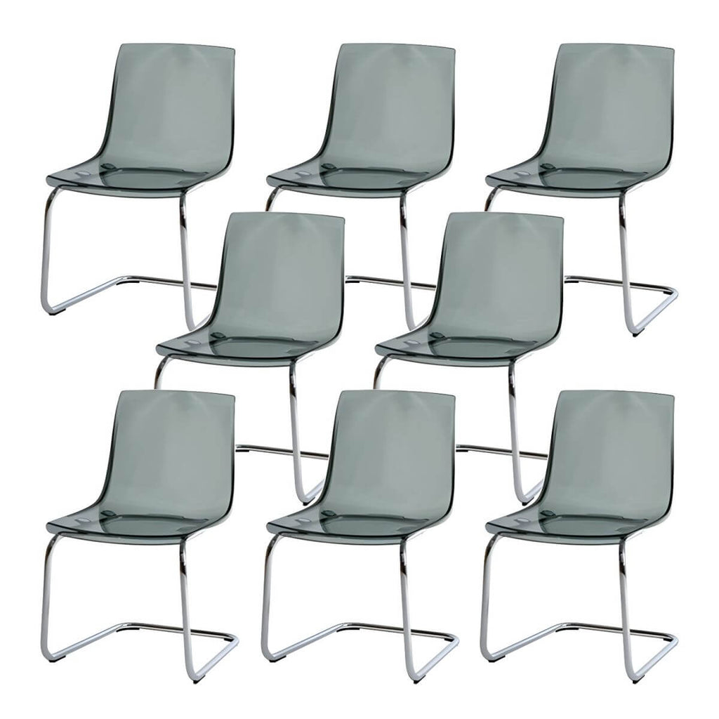 Scandinavian style low back side chair made of plastic and acrylic, ideal for kitchen and dining areas