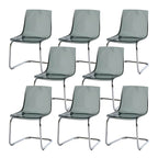 Scandinavian style low back side chair made of plastic and acrylic, ideal for kitchen and dining areas