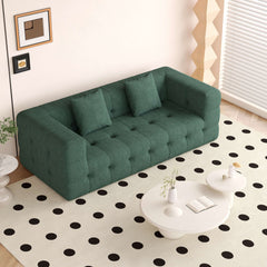 Modern Green Love Seat Sofa with Chenille Velve Fabric