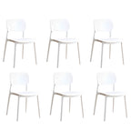 Stackable Scandinavian style plastic and acrylic side chair with low back for dining