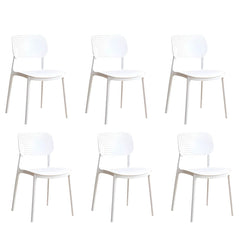 Scandinavian Style Stackable Plastic & Acrylic Side Chair with Low Back Dining Chairs