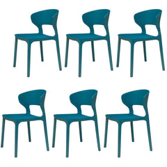 Scandinavian Stackable Side Chair with Open Back and Plastic & Acrylic Material Dining Chairs