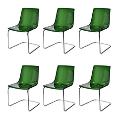 Gorgeous Scandinavian Style Side Chair - Low Back Plastic & Acrylic Chair for Kitchen & Dining Dining Chairs