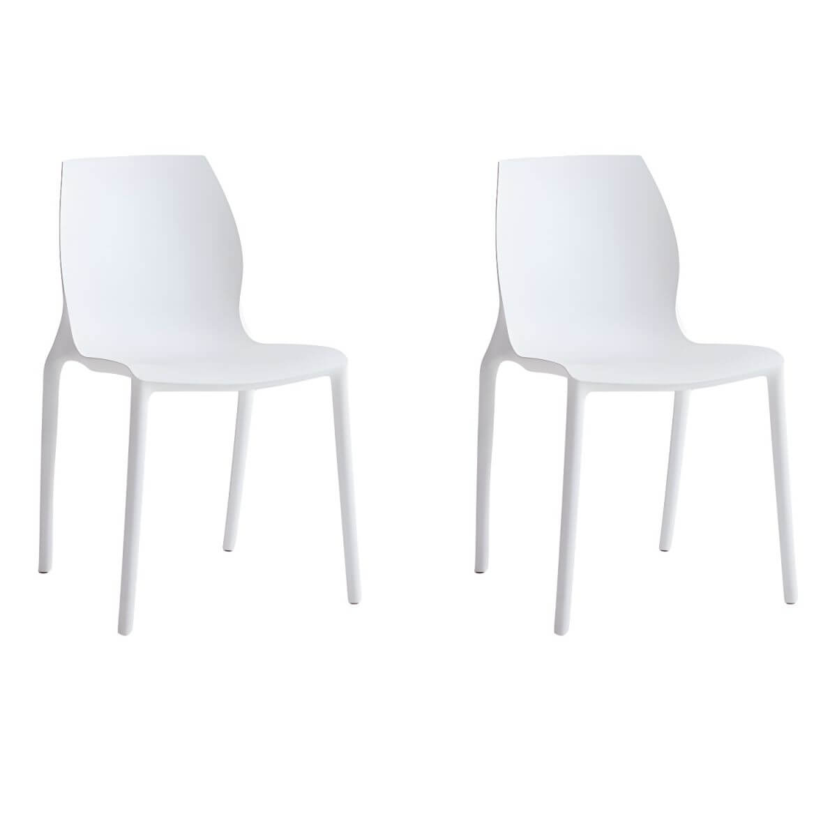 Stackable modern Scandinavian plastic and acrylic chair for kitchen and dining use