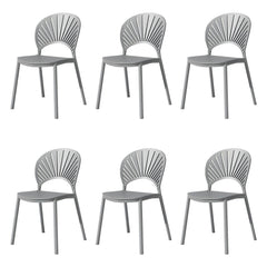 Scandinavian Style Plastic & Acrylic Side Chair with Low Back for Kitchen & Dining Dining Chairs