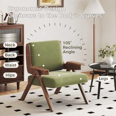 Upholstered Velvet Leisure Chair with Armrest